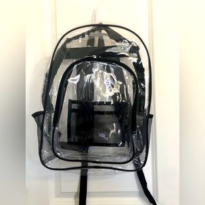 Clear plastic backpack for school or volunteering